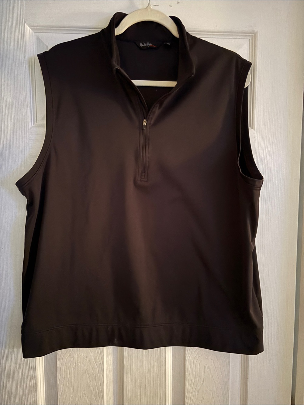 Walter Hagen Black Sleeveless Quarter-Zip Golf Pullover Vest